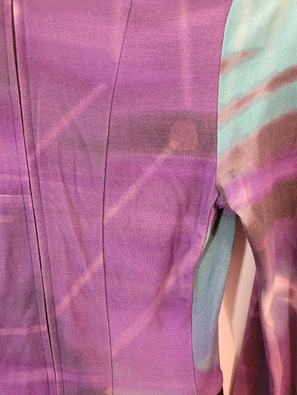Adidas Y-3 Yohji Yamamoto Women Turtleneck Stretch Sweatshirt Purple Zip-up - M - Picture 3 of 10